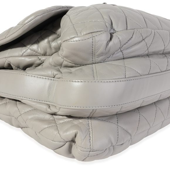 Chanel Gray Quilted Lambskin 3 Accordion Maxi Flap Bag - Picture 7 of 8